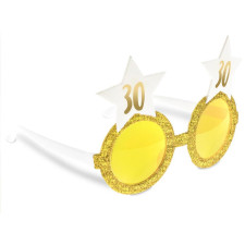Lunettes 30 ans blanches et or pour anniversaire Lunettes 30 ans blanches et or pour anniversaire