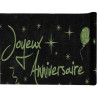 Chemin de table anniversaire noir et vert de 5 mètres Chemin de table anniversaire noir et vert de 5 mètres