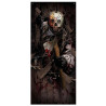 Déco Halloween de porte d'entrée tueur avec hache