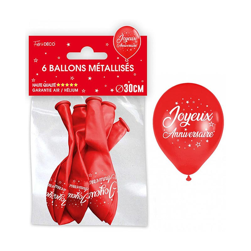 Ballon anniversaire rouge