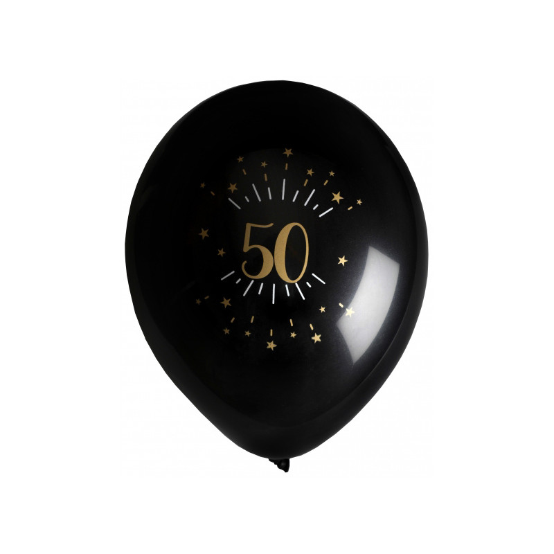 Ballon 50 ans noir et or anniversaire