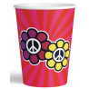 Gobelet thème hippie en carton Gobelet thème hippie en carton