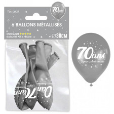 Ballons 70 ans anniversaire couleur argent
