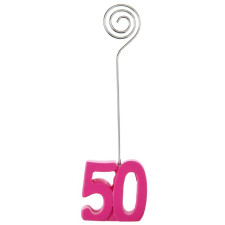 Marque-places pour les 50 ans - décoration de table rose