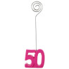 Marque-places pour les 50 ans - décoration de table rose