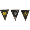 Guirlande anniversaire 18 ans noire, or et argent Guirlande anniversaire 18 ans noire, or et argent