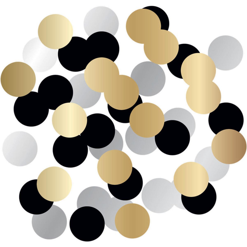 Confettis de table noirs argentés et dorés