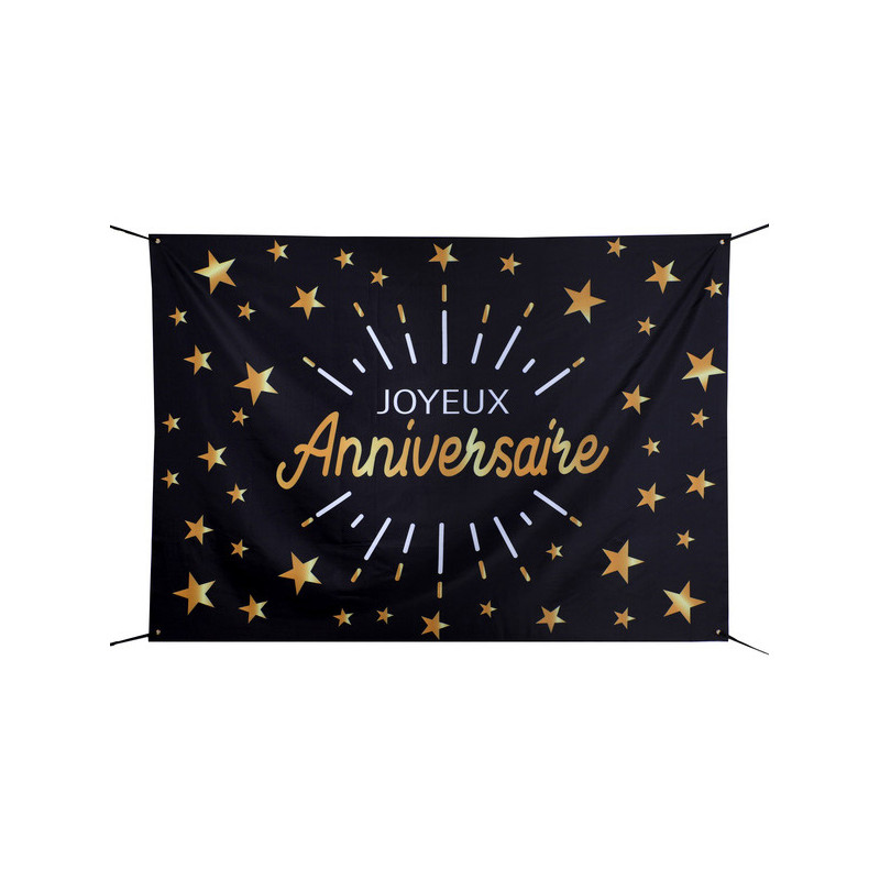 Toile de fond anniversaire noir et or Toile de fond anniversaire noir et or
