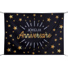 Toile de fond anniversaire noir et or