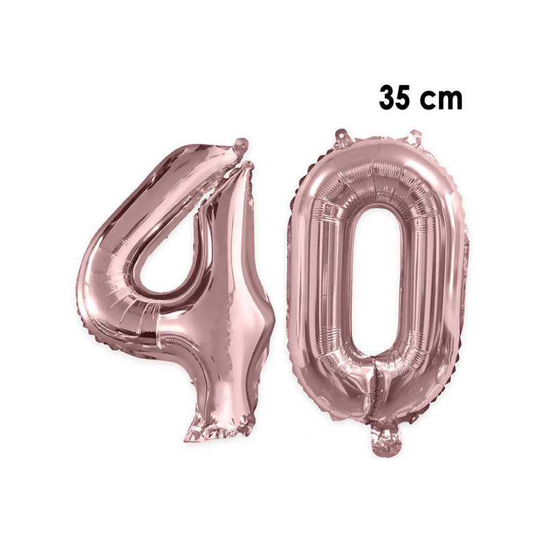 Ballons 40 ans rose gold anniversaire en alu