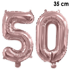 Ballons 50 ans rose gold anniversaire en alu