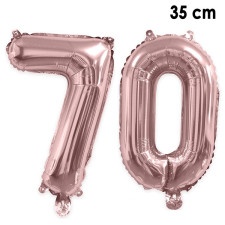 Ballons 70 ans rose gold anniversaire en alu