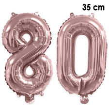 Ballons 80 ans rose gold anniversaire en alu