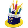 Chapeau anniversaire 50 ans en forme de gâteau