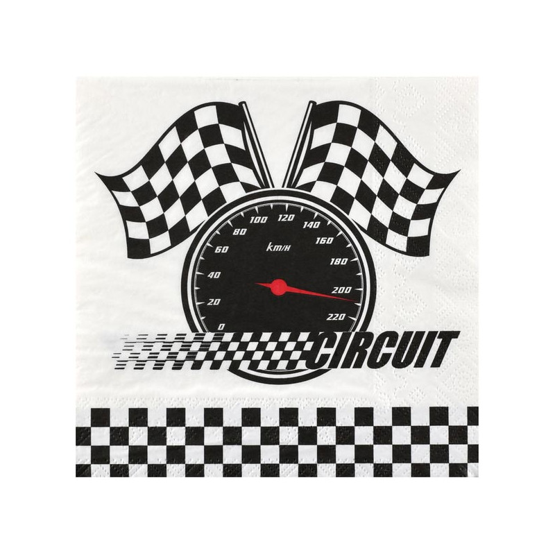 Serviettes voitures de course en papier