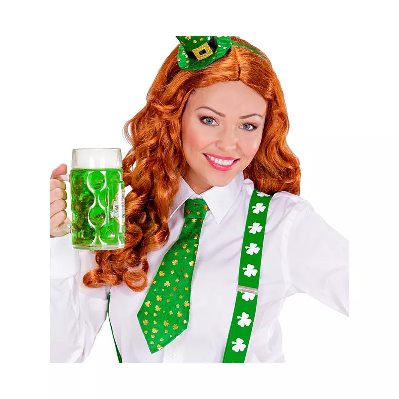 Hifot – Ensemble Saint-Patrick 8 Pièces – Tutu Vert, Chaussettes, Perles, Bandeau Trèfle, Lunettes, Boucles D'oreilles – Fête Irlandaise