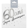 Serviette 60 ans anniversaire chic couleur argent Serviette 60 ans anniversaire chic couleur argent
