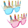 Lunettes anniversaire en forme de gâteau roses ou bleues Lunettes anniversaire en forme de gâteau roses ou bleues