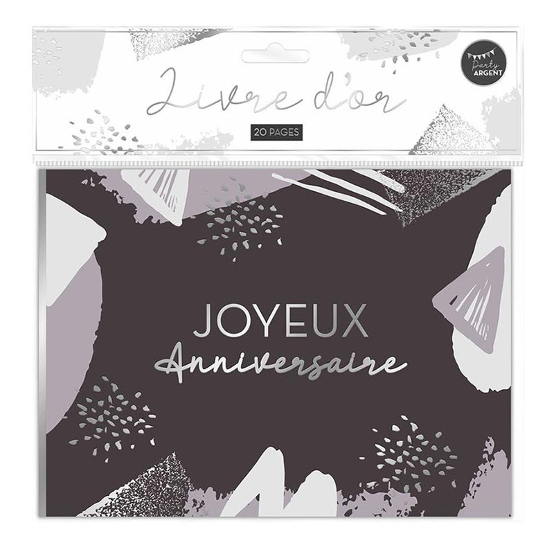 Livre d'or anniversaire noir et argent Livre d'or anniversaire noir et argent