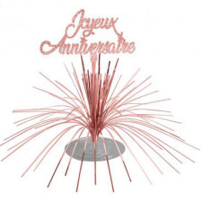 Centre de table joyeux anniversaire rose gold