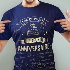 T-shirt personnalisé anniversaire à signer