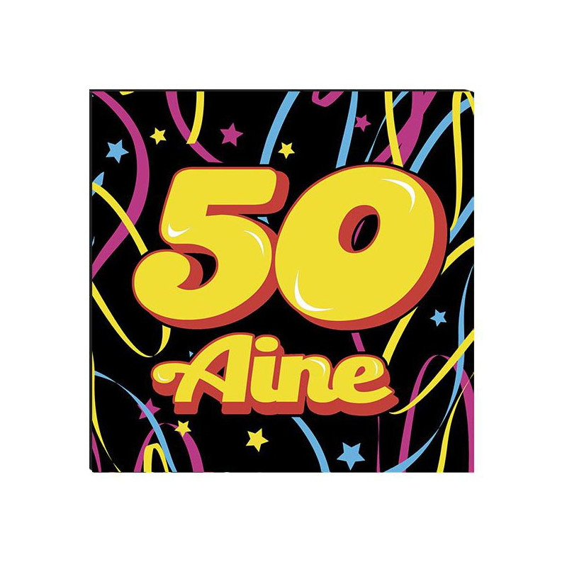 Serviettes anniversaire en papier 50 ans