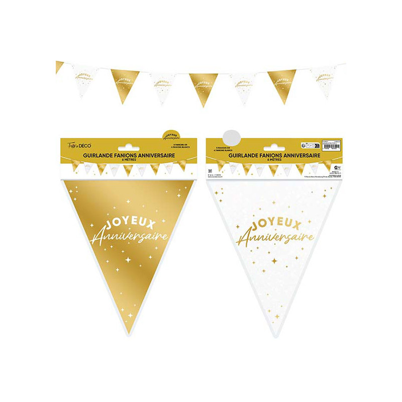 Guirlande joyeux anniversaire dorée