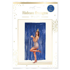 Rideau de porte à franges pour décoration bleu marine