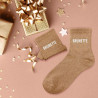 Cadeau chaussettes à paillettes brunette