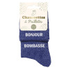 Paire de chaussettes bonjour bombasse à paillettes