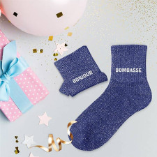 Cadeau chaussettes à paillettes bonjour bombasse