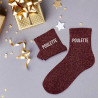 Cadeau chaussettes à paillettes poulette