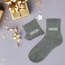 Cadeau chaussettes à paillettes chieuse