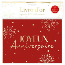 Livre d'or anniversaire rouge