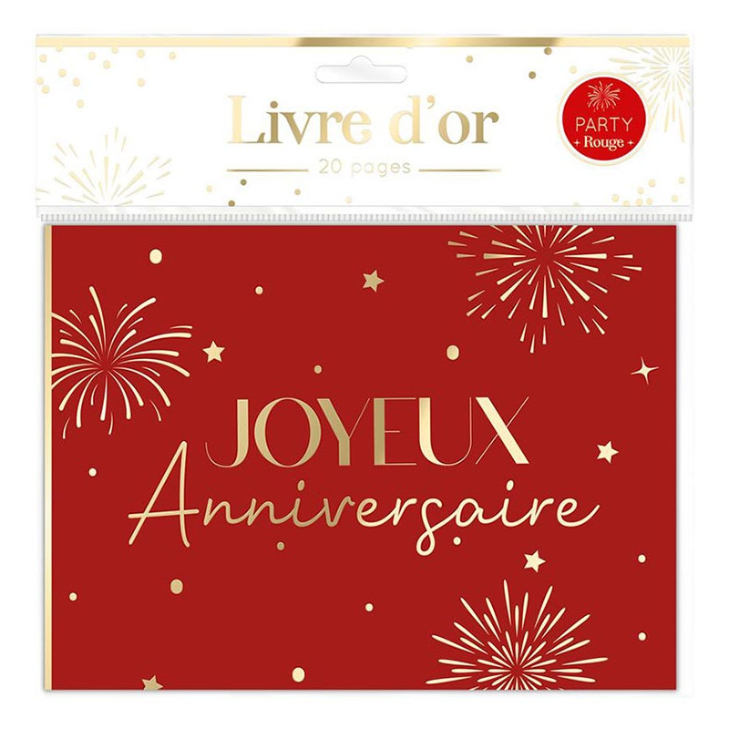 Livre d'or anniversaire rouge Livre d'or anniversaire rouge