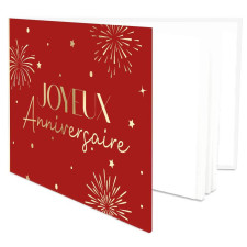 Livre d'or joyeux anniversaire rouge et or Livre d'or joyeux anniversaire rouge et or