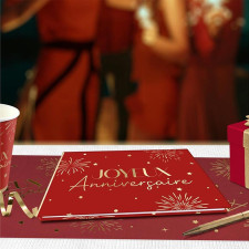 Livre d'or anniversaire original rouge et doré Livre d'or anniversaire original rouge et doré