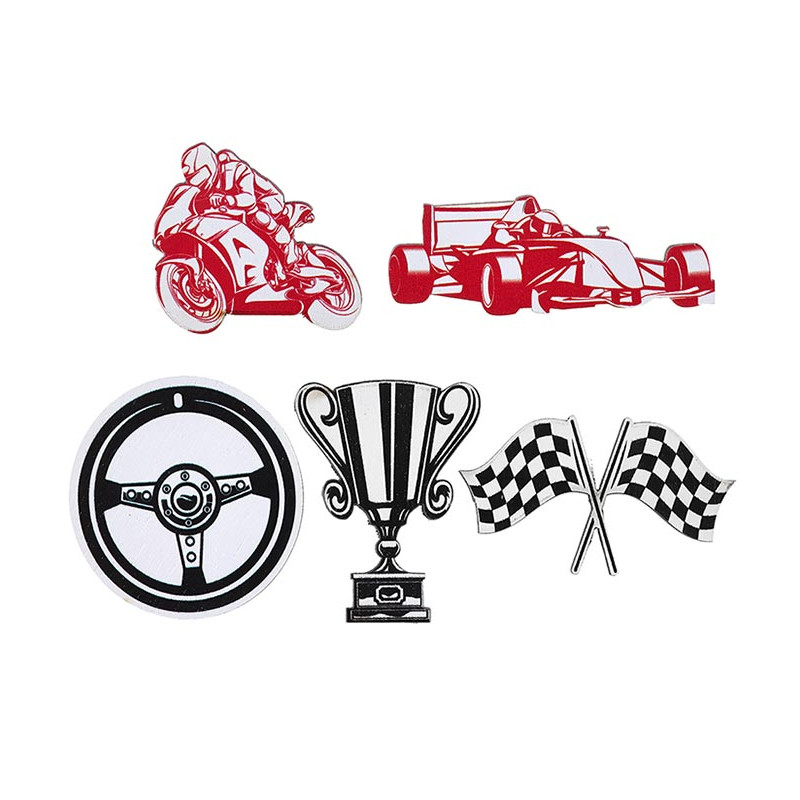 Confettis de table course de voiture en bois