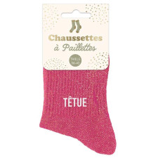 Paire de chaussettes têtue à paillettes