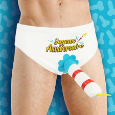 Slip bougie anniversaire humoristique Slip bougie anniversaire humoristique