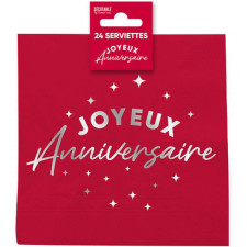 Serviette anniversaire rouge