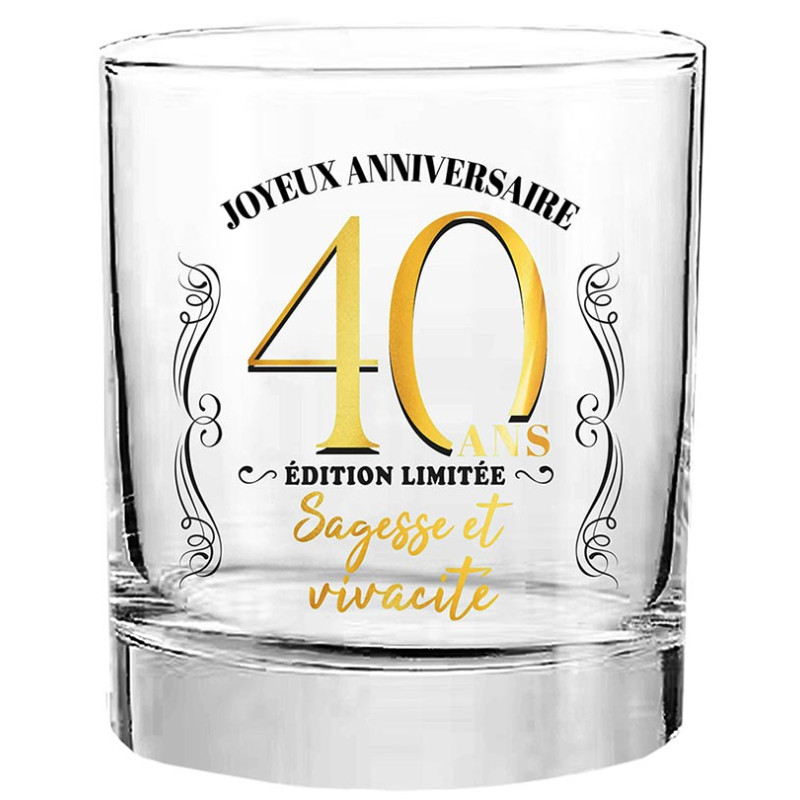Verre à whisky 40 ans anniversaire