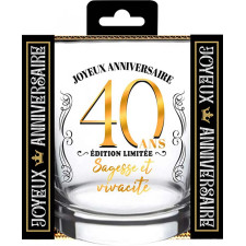 Cadeau d'anniversaire 40 ans verre à whisky