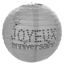 Lanterne anniversaire grise décoration.