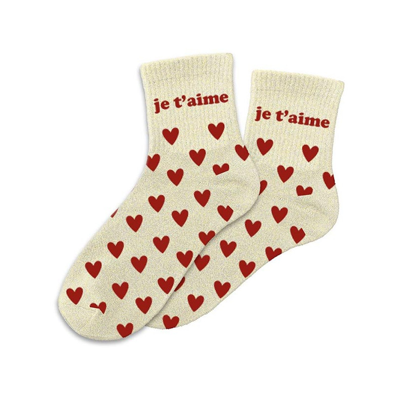 Chaussettes paillettes je t'aime