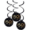 Suspensions anniversaire 50 ans noires et dorées Suspensions anniversaire 50 ans noires et dorées