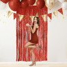 Rideau franges anniversaire rouge