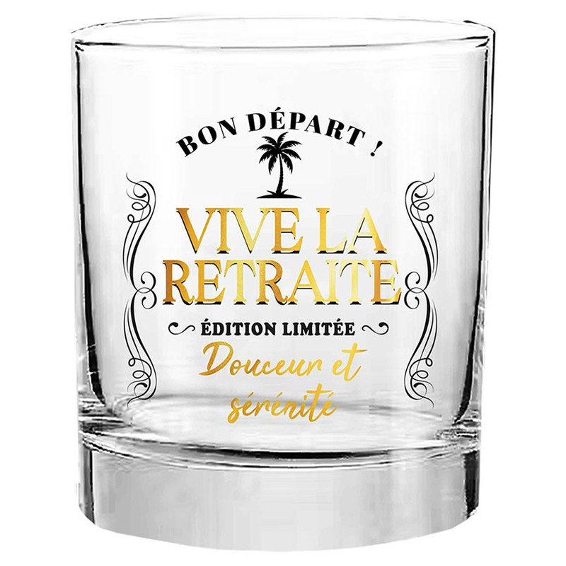 Verre à whisky vive la retraite