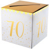 Urne pour anniversaire 70 ans blanc et or Urne pour anniversaire 70 ans blanc et or