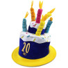 Chapeau anniversaire 20 ans en forme de gâteau